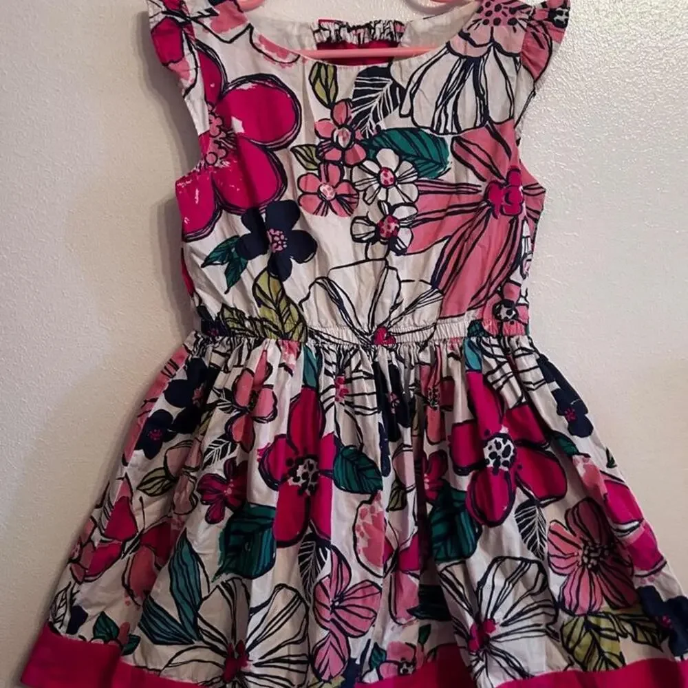 Kids gymboree pink green dress